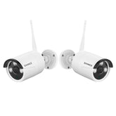 3MP Wireless Security Camera, 2Pcs WiFi IP Cameras for SANNCE N48WHE/N98WHE/N44WEF, AI Human Detection, Work with Alexa, 100ft Night Vision, Remote Access & Smart Motion Alerts